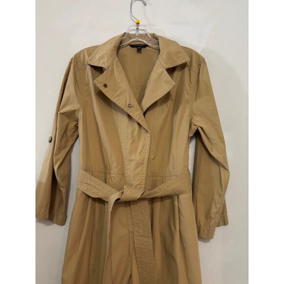 Banana Republic Jumpsuit Romper Tie Waist Womens XS Finley Poplin Camel - Picture 10 of 10